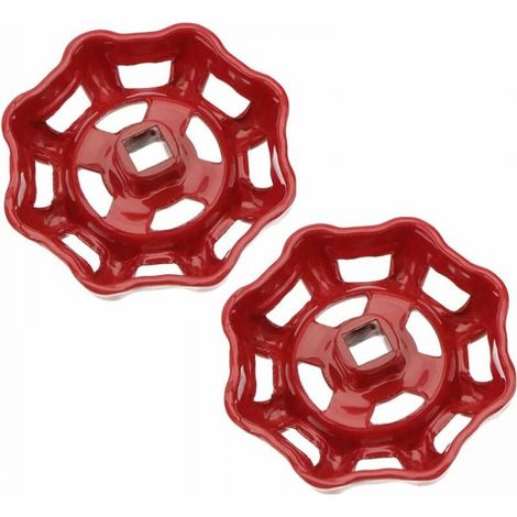 Cyslmuk – Roter Gusseiserner Ventildrehknopf 7x7mm – Kompatibel Mit Kugelhähnen – Elegantes Retro-design – Für Wasserleitungsventile