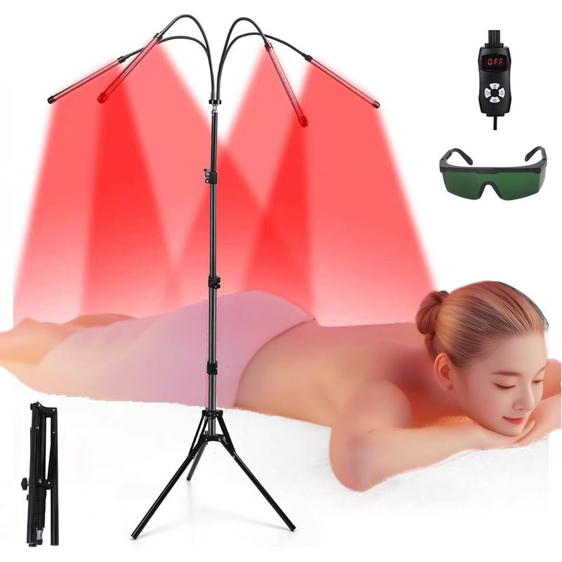 Rotes Licht Therapie Lampe, Infrarot-wärmelampe 660 Nm Und 850 Nm Für Gesicht, Rücken Und Körper, Zur Schmerzlinderung Und Anti-aging, Rotes Lichtpanel Mit 120 Leds