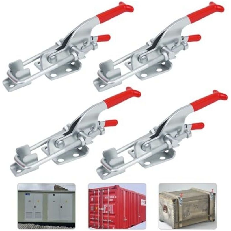 4er-set Schnellspann-kniehebelverschlüsse, 350 Kg/771 Lbs Selbstverriegelnde Kniehebel Mit Schnellentriegelung, Große Verstellbare Kniehebelverschlüsse Für Schranktüren, Kästen Und Gehäuse