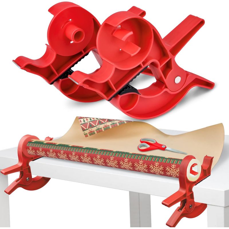 2er-set Geschenkverpackungs-klemmen, Geschenkpapier-abroller Mit Integriertem Klebebandspender, Geschenkverpackungsklemmen Für Halloween, Geburtstag, Weihnachten