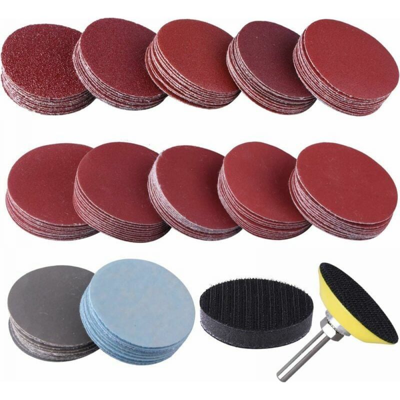 120 Stück Schleifscheiben 50mm, Körnung 60 80 100 180 240 400 600 800 1000 1200 2000 3000 Für Schleifen, Fräsen Und Gravieren