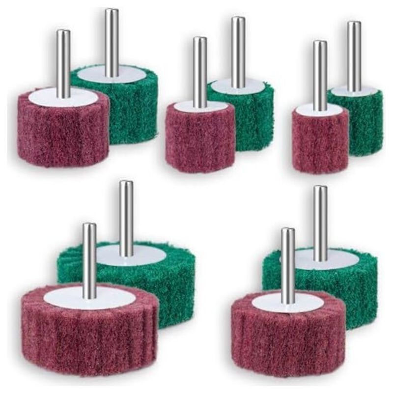 Satz Mit 10 Schleifscheiben In Verschiedenen Größen: 60/50/40/30/25 Mm. Schleifscheiben-set Aus Vliesstoff Zum Reinigen Und Entfernen Von Farbe Und Oxiden, Durchmesser D