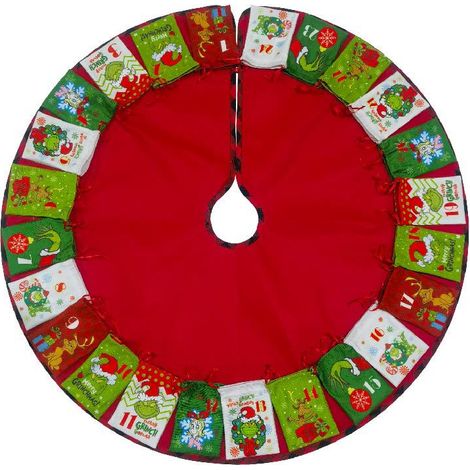 92 Cm Weihnachtsbaumrock Grinch, Adventskalender, Countdown, Geschenktasche, Weihnachtsbaum-anhänger-dekoration