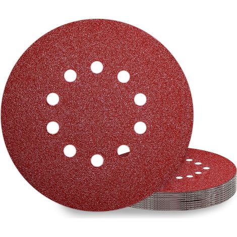 Schleifscheiben 225 Mm, 10 Stück, Körnung P40, 10 Löcher, Runde Schleifpads 225 Mm, Schleifpapier Für Trockenbauschleifer Und Giraffenschleifer