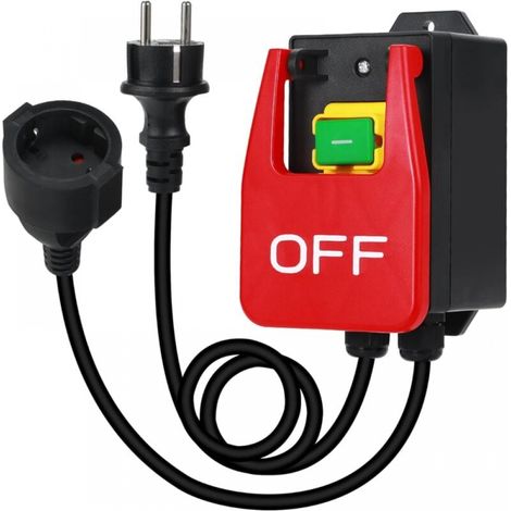 Einphasiger Schalter, Drucktastenschalter, Sicherheitsschalter Mit Stecker Zum Schnellen Ausschalten Von Fräsmaschinen Und Anderen Geräten