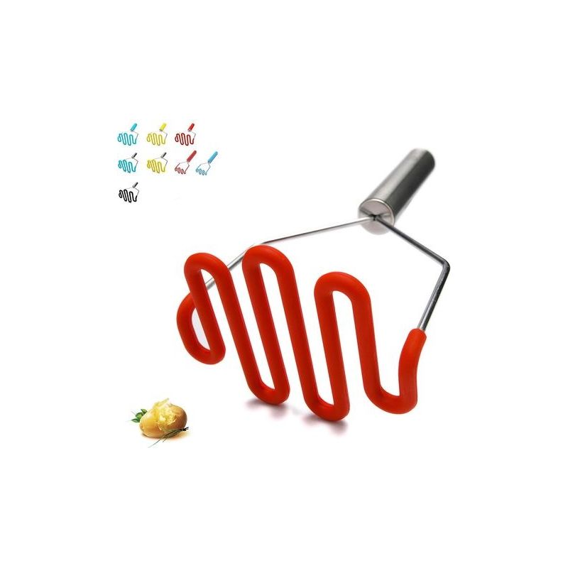 Kartoffelstampfer - Silikon-schutzgehäuse Mit Kratzfestem Edelstahl-küchenutensil In Premium-qualität