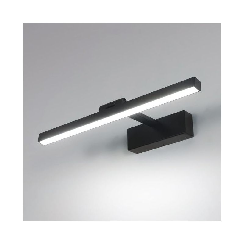 Led-spiegelapplikation Für Badezimmer, 40 Cm, 9w, 6500k, Schwarz, Schwenkbare Wandleuchte (180 Grad) Für Spiegel Und Waschtisch