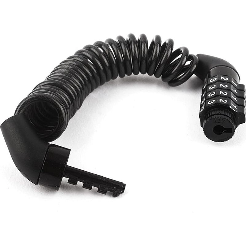Fahrradkabelschloss Mit 4-stelligem Intelligenten Zahlencode Und Fahrradhalter, 150 Cm Lang Für Fahrrad/roller/fahrradtor/helm, Schwarz