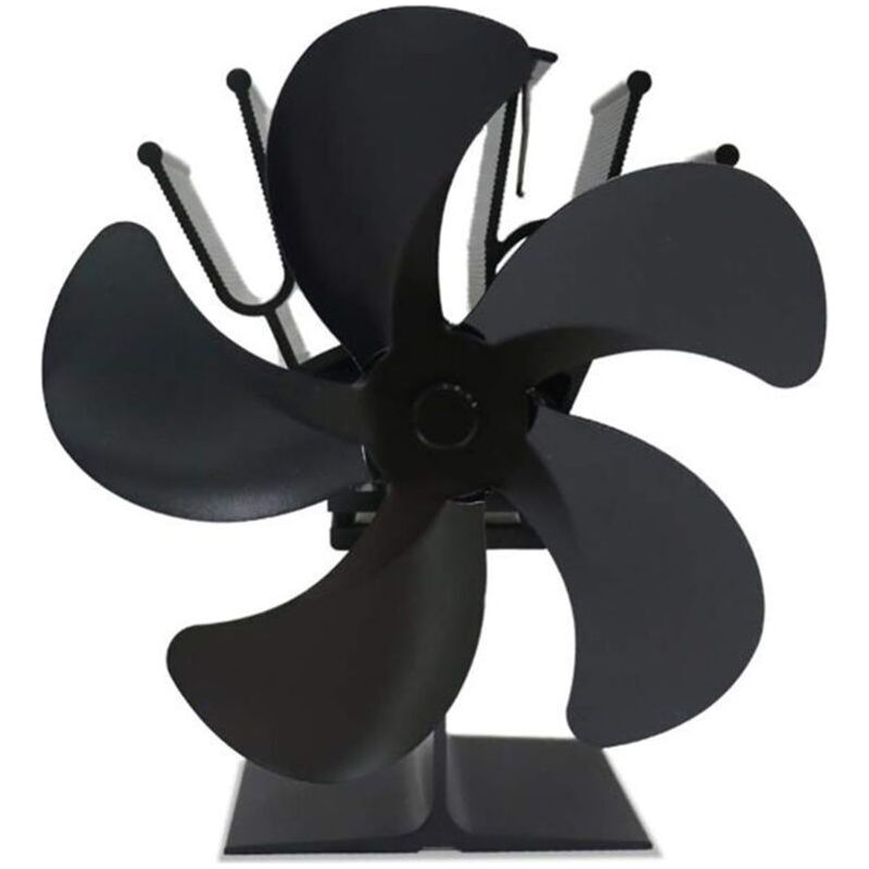 Kaminofenventilator Mit 5 Flügeln – Doppelter Kaminofenventilator – Leiser Betrieb – Ofenventilator – Magnetischer Kaminofenventilator