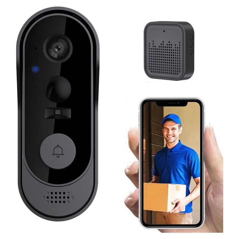 Kabellose Video-türklingel, Kein Abo Erforderlich, Hd 1080p Video-türklingel Mit Klingelton, 2,4 Ghz Wi-fi.