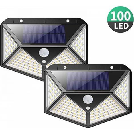 2er-set Solar-außenleuchten, 270° Abstrahlwinkel Mit Bewegungsmelder, Wasserdichte Ip65 Wandlampe Mit Solarenergie Für Hinterhof, Gartenzaun, Terrasse, Eingangstür