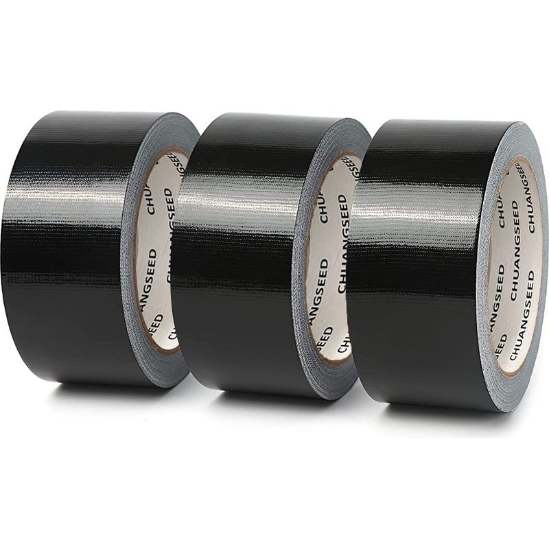 3er-set Schwarzes Gewebeband, 220 Mikron X 50 Mm X 20 M, Schwarzes Gafferband, Amerikanisches Klebeband Für Reparatur Und Abdichtung, Schweres Panzerband, Breites, Reißfestes Schwarzes Band