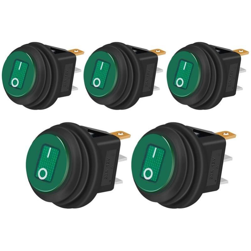 5 Stück Wasserdichter Kippschalter 12v 20a Ein/aus 3-polig 2-stellig Kippschalter Mit Led-anzeige Für Auto Lkw Boot Haushaltsgeräte