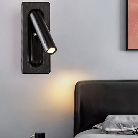 Led-wandleuchte, Aluminiumgehäuse, Innenwandleuchte, 3000k, Rostfreie Wandleuchte, Schwarz (abmessungen: 7 × 17 Cm)