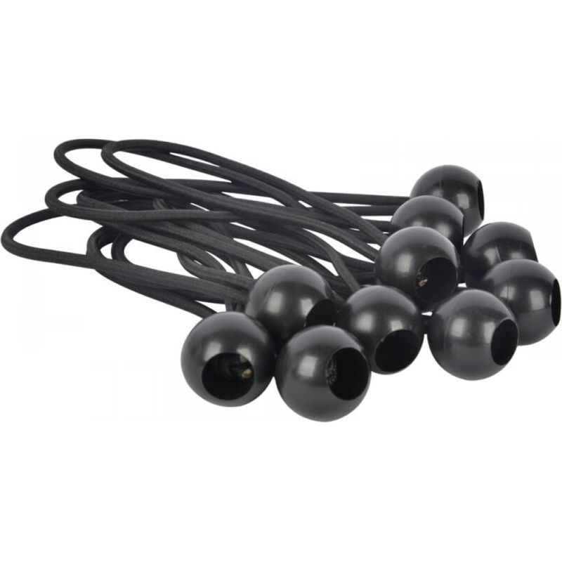 10er-set Schnellspanner Für Planen, Schwarz, Runde Elastische Bänder Mit 4-mm-kugelkopf Aus Kunststoff Für Den Außenbereich