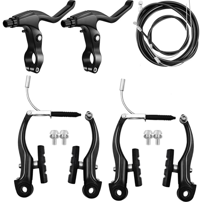 Fahrradbremssatz, Bremskit Für Die Meisten Fahrräder, Mtb, Universelle Vorder- Und Hinterradhybridbremse, Kit Mit Bremshebeln Und Seilzug-bremszangen, Multitool-schraubenschlüssel