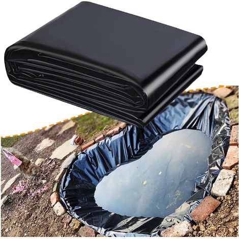 Schwarze Hdpe-teichfolie, 0,12 Mm Flexibel, Teichabdichtung Für Kleine Teiche, Fischteiche, 1x1m 2x5m 3x8m 5x7m (größe: 1x1m (3,3x3,3 Ft))