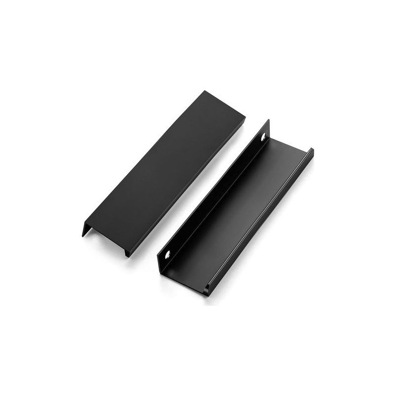 6er-set Möbelgriffe, Verdeckte Griffe, Schrankgriffe Aus Aluminiumlegierung, Lochabstand 128 Mm, Schwarz