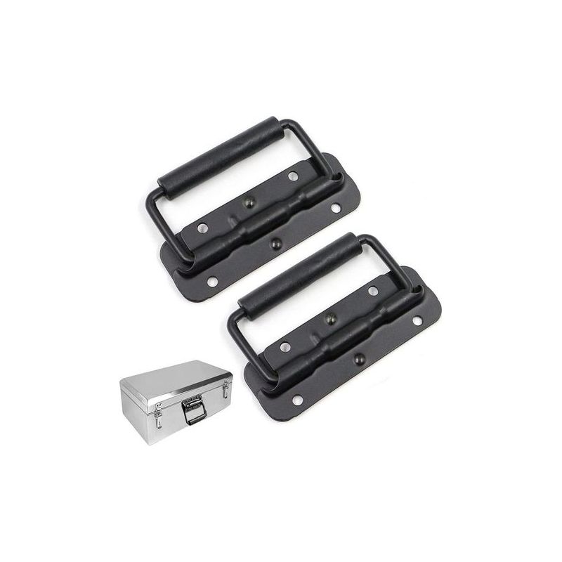Griff Mit Feder, 2 Stück Klappgriff, Flightcase-griff, Metall-klappgriff, Federgrieff Für Werkzeugkoffer, 120mm (schwarz)