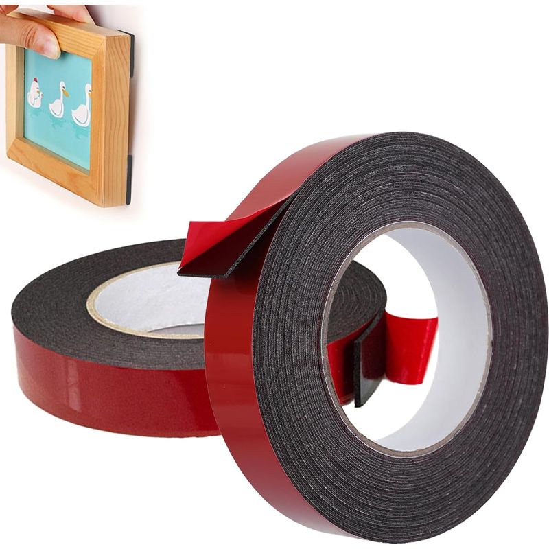 2 Stück Doppelseitiges Schaumstoff-klebeband, Vielseitig Einsetzbar, Extra Stark, Doppelseitiges Klebeband 10 M X 15 Mm, Selbstklebender Schaumstoff, Wasser- Und Temperaturbeständig Für Innen- Und Auß