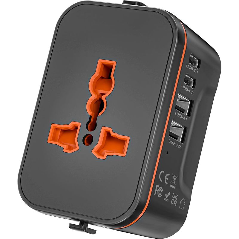 Universeller Reise-steckdosenadapter, Universeller Reiseadapter Mit 2 Usb- Und 2 Usb-c-anschlüssen