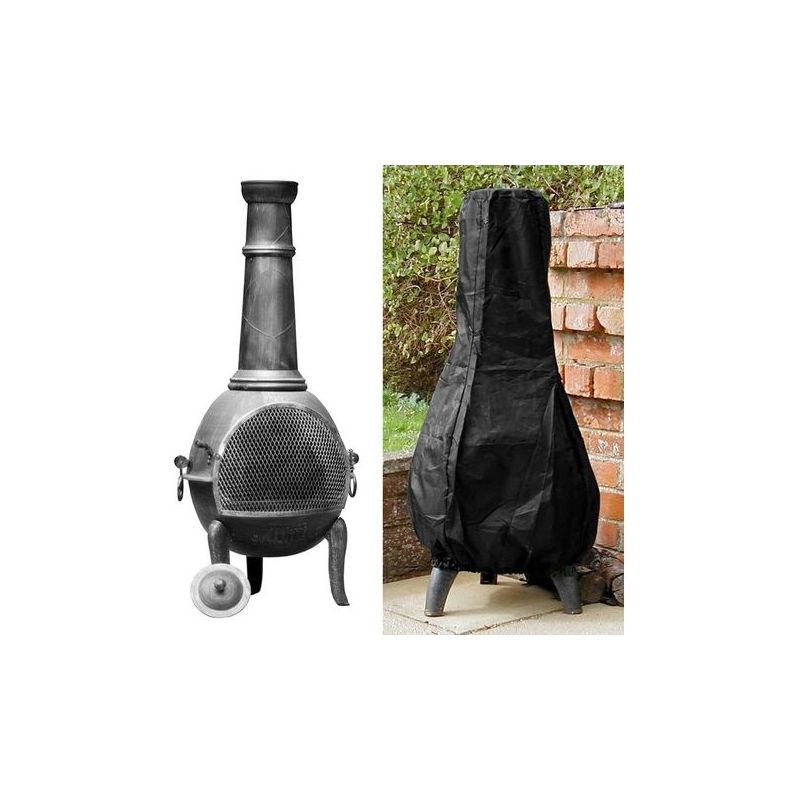 Abdeckhaube Für Terrasse, Outdoor-schutzhülle Für Chimenea, Wasserdichte Und Widerstandsfähige Garten-heizstrahler-hülle Mit Uv- Und Regenschutz, 1,2 M Hoch, Schwarz