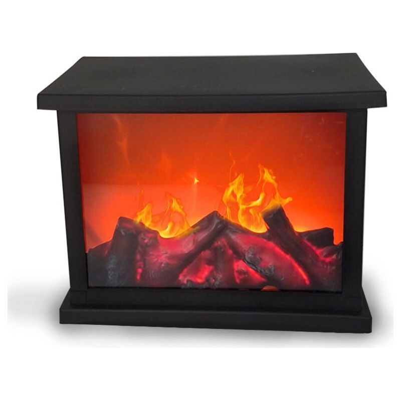Led-kamin, Dekorativer Kamin, Elektrisch, Batteriebetrieben, Ohne Heizfunktion, Flammeneffekt/realistische Flammen, 37x14x21 Cm, Mit Timer-funktion