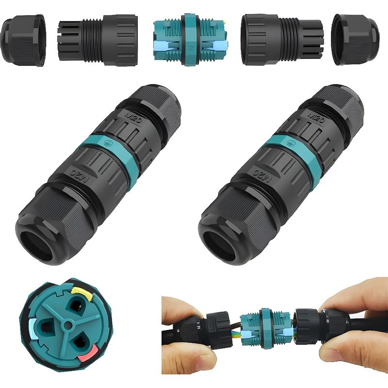 Wasserdichter Außenkabelanschluss Für Abzweigdose, Ctricalver Ip68 Wasserdichte Kabelmuffe Für Den Außenbereich, Geeignet Für A.w.g: 20-13, Für 2-polige / 3-polige Ankerkabel (2 Stück)