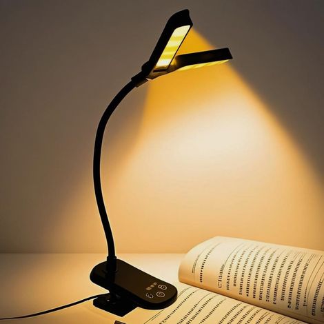 14 Wiederaufladbare Led-leselampen, 3 Augenfreundliche Farbtemperaturen, Leichtes Klemmdesign