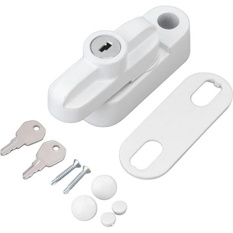 Fensterriegel, Außensicherheitsverschlüsse Aus Aluminiumlegierung, Sicherheitsverriegelungen Mit Schlüsseln Und Schrauben, Sicherheitsbefestigungen Für Einfache Und Doppelte Schrankschiebetüren (weiß)