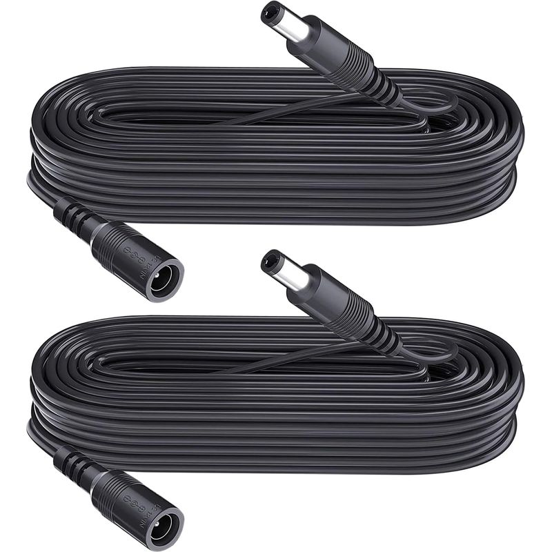 2er-pack Dc-stromverlängerungskabel 5,5 Mm X 2,1 Mm Für Überwachungskameras, Wifi-ip-kameras, Dvr, Led-streifen, Dc-netzteil-verlängerungskabel, Schwarz, 3 M