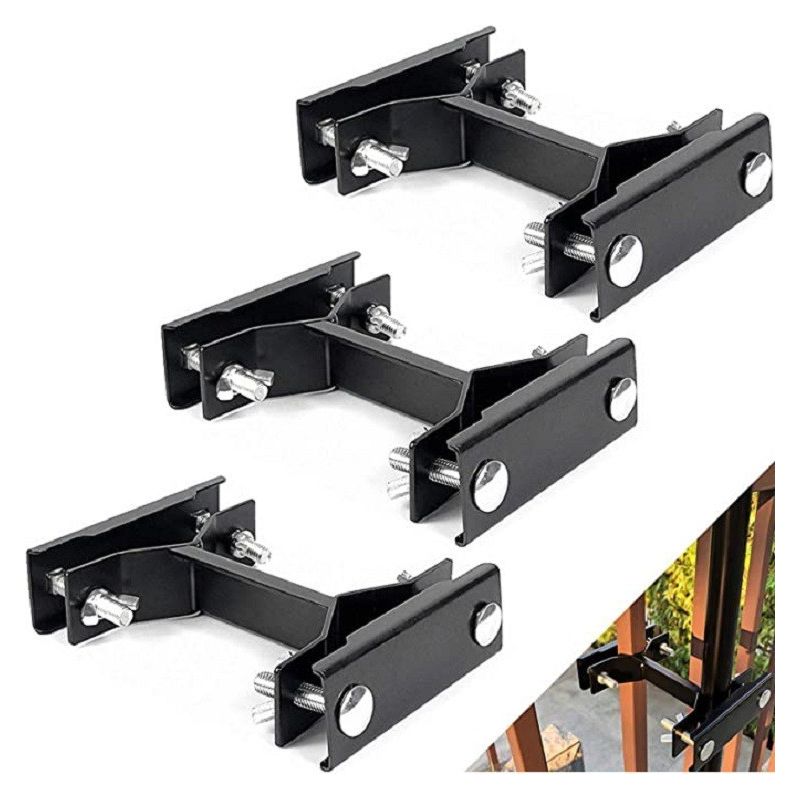 Sonnenschirmhalter Für Terrassengeländer, Verstellbarer, Robuster Metall-sonnenschirmständer, Außen Zu Befestigende Basis Für Geländer, Außenterrasse, Balkon, 3er-set, Schwarz