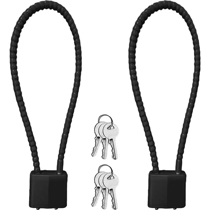 2er-set Kabelschlösser Mit Schlüssel, Robustes Vorhängeschloss Mit Langem Bügel Und 3 Schlüsseln, Größerer Schließraum, Für Koffer, Tor, Fahrrad, Garage, Fitnessstudio, Spind