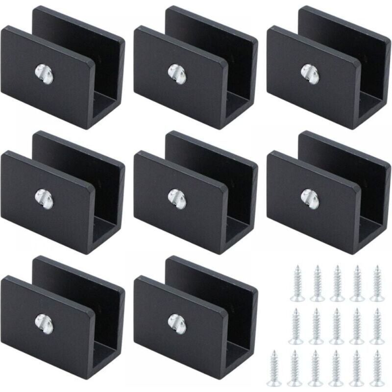 Set Aus 8 Regalhalterungen, Robuste Wandbefestigung Für Glas (klemme 8-10 Mm)