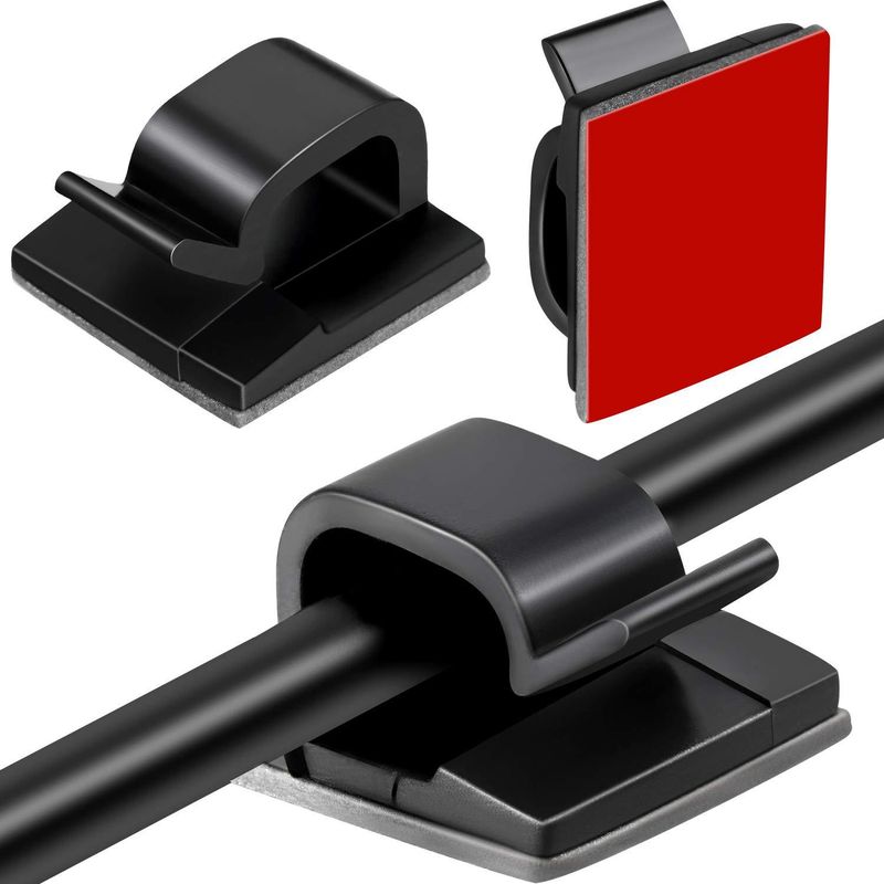 60 Stück Selbstklebende Kabelclips, Kabelmanagement, Halterung, Organizer Für Elektrische Kabel, Kunststoff-kabelorganizer, Kabelclip Zur Befestigung Von Schwarzen Kabeln