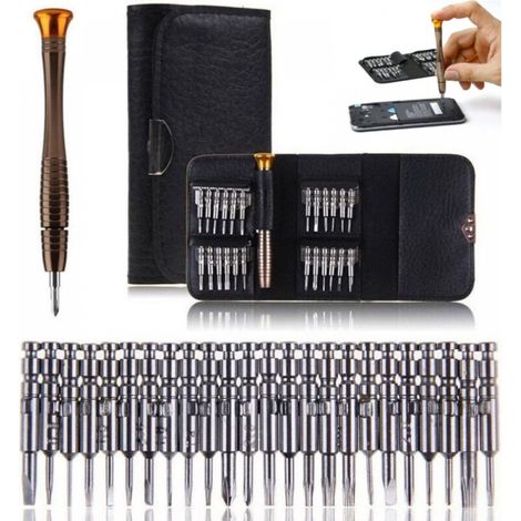 Präzisions-mini-schraubendreher-set, 25-in-1 Reparaturwerkzeug-kit Für Laptops, Uhren, Schmuck, Spielzeug, Brillen Usw., Tragbar Mit Lederetui