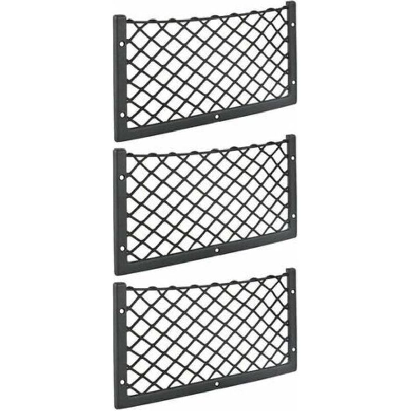3er-set Auto-aufbewahrungsnetze 36 X 18 Cm – Elastisches Nylongewebe – Ultra-starke Befestigung Für Van, Wohnmobil, Lkw