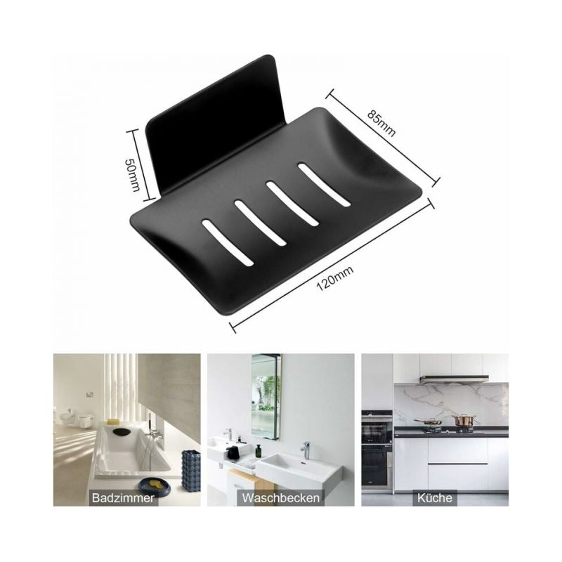 Selbstklebender Seifenspender Aus 304 Edelstahl – Design Mit Ablaufloch – Für Badezimmer Und Küche – Maße 12x8,5x5 Cm