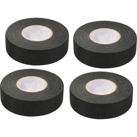 4 Stück Schwarzes Klebeband (1,5 Cm X 15 M) – Auto-gewebeband, Hochtemperaturbeständiges Klebeband, Robustes Schwarzes Klebeband, Stoffklebeband, Kabelbaum-band Für Autos