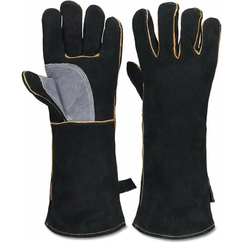 Extrem Feuer- Und Hitzebeständige Handschuhe Aus Leder Mit Kevlar-nähten, Ideal Für Kamine, Öfen, Backöfen, Grills Und Schweißarbeiten