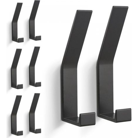 8-teiliger Kleiderbügel, Wandaufhänger (unsichtbare Schrauben), Moderne Haken Für Kleidung, Schals Usw. (schwarz)