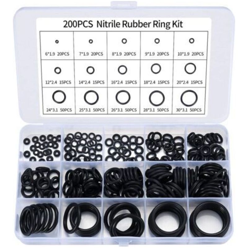 Assortiment Aus 200 O-ringen Aus Nitrilkautschuk Für Küchenarmaturen, Klempnerarbeiten, O-ringe Aus Kautschuk