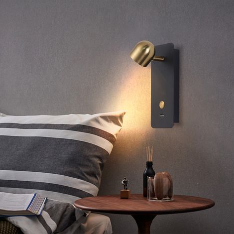 Wandleuchte Zum Einstecken Für Das Schlafzimmer, Led-leseleuchte Mit Usb-anschluss, Wandlampe Für Nachttisch, Lesen, Schlafzimmer, Wohnzimmer 3000k