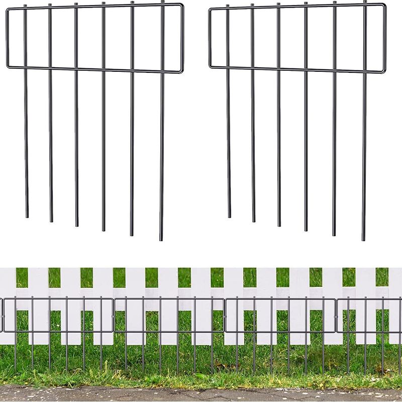 10er-pack Tierzaun, Dekorativer Gartenzaun, Edelstahl-draht, Gartenzäune Für Hunde Und Kaninchen, Bodennägel, Außenzaun 42x33 Cm