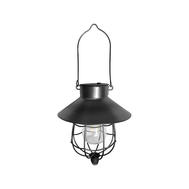 Vintage Solarlaterne Aus Metall Für Den Außenbereich, Solar-gartenlampe Mit Warmen Led-lichtern Für Garten, Hof, Terrasse, Baumdekoration, Solarbeleuchtung, Schwarz