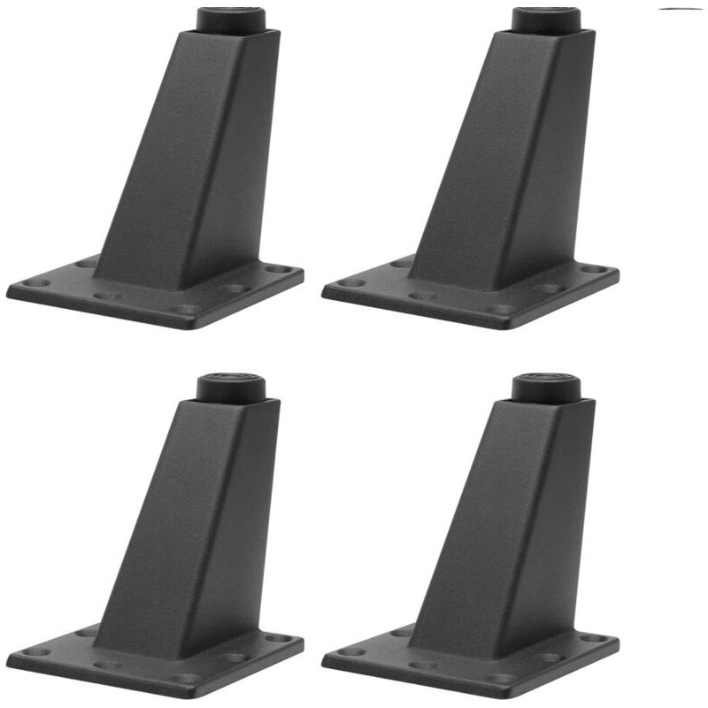 4er-set Schwarze Aluminium-möbelfüße – Höhenverstellbar 8 Cm – Maximale Traglast 25 Kg – Abgeschrägte Füße Für Sofas Und Tische