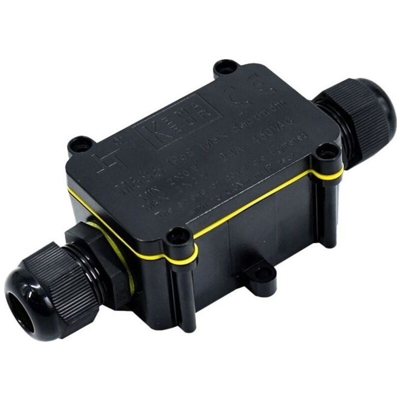 Wasserdichte Abzweigdose Ip68, 2-wege – Hochwertiger Kunststoff – Für Kabel Ø5-9mm Und Ø9-12mm – Einfache Außeninstallation