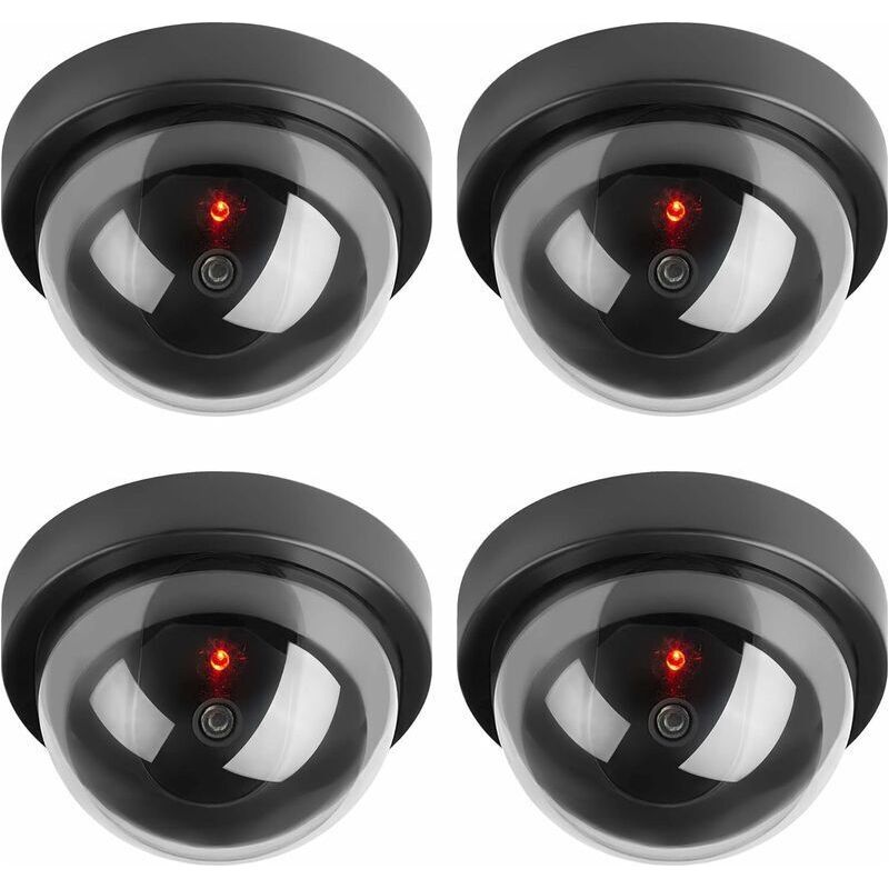 Attrappen-kameras, Falsche Überwachungskamera Dome Cctv Mit Blinkender Led-leuchte Für Unternehmen, Geschäfte Und Zuhause, Innen- Und Außenbereich (4er-pack)