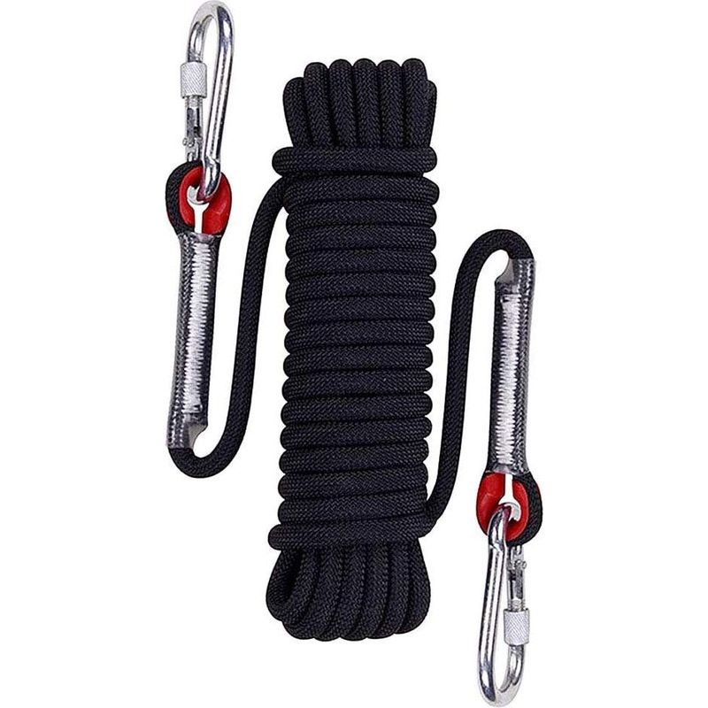 Outdoor-kletterseil, Kletterseil Für Den Außenbereich, Schwarzes Geflochtenes Nylon-sicherheitsseil, 15 M