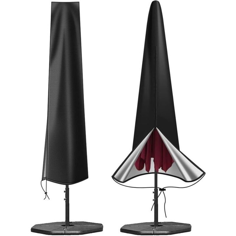Wasserdichte Parasol-hülle Aus 600d Oxford-gewebe Mit Reißverschluss (190 X 30 X 50 Cm), Für Garten-außenparasols Von 2 M, 2,2 M, 2,3 M, 2,4 M, 2,5 M, 2,7 M, 2,8 M, 3 M (schwarz)